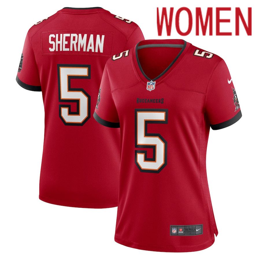 Women Tampa Bay Buccaneers 5 Richard Sherman Nike Red Game NFL Jersey